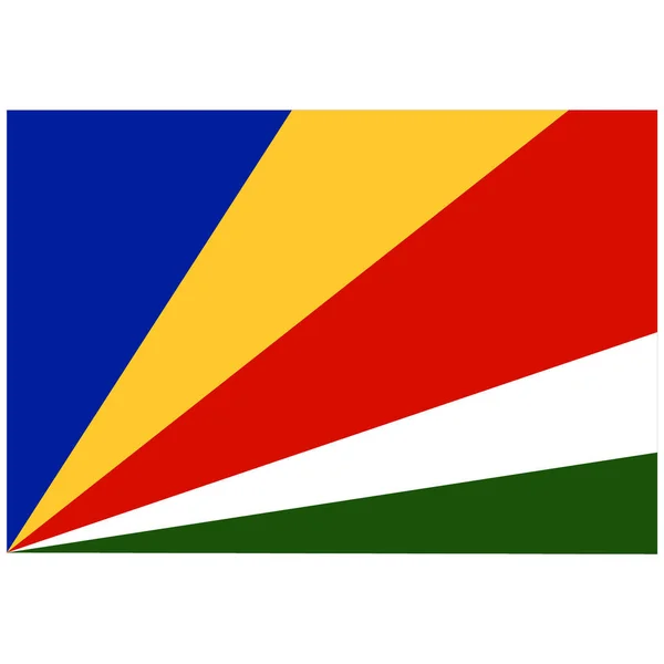 Bandeira Nacional Seychelles Ícone Cor Plana —  Vetores de Stock