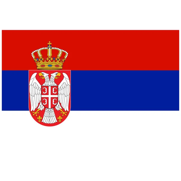 Bandera Nacional Serbia Icono Color Plano — Vector de stock