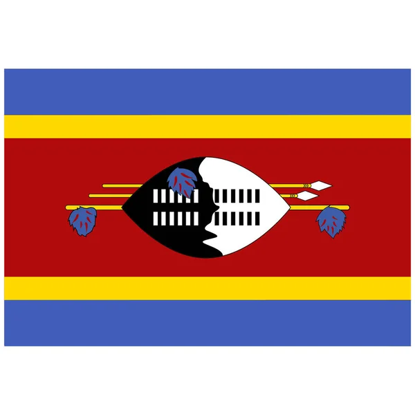 Nationell Flagga Swaziland Platt Färg Ikon — Stock vektor