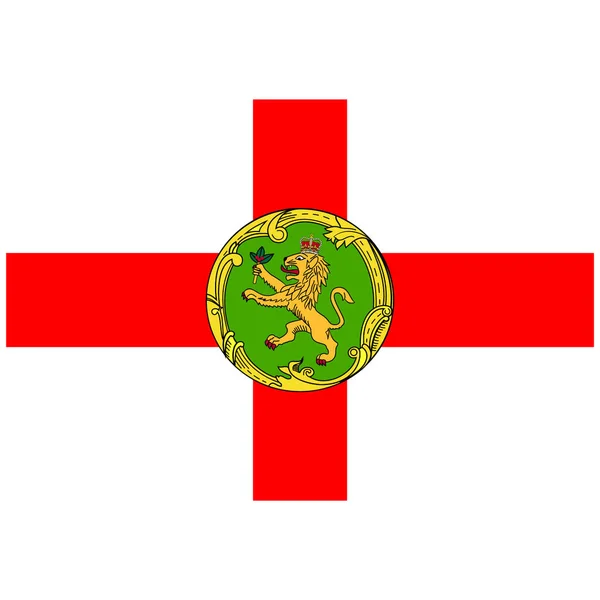 奥尔德尼国旗 平面彩色图标 — 图库矢量图片