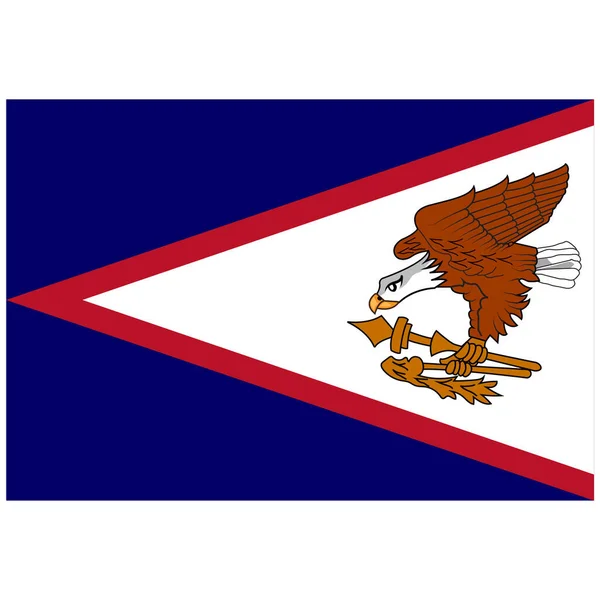 Národní Vlajka Americké Samoy Barevná Ikona — Stockový vektor