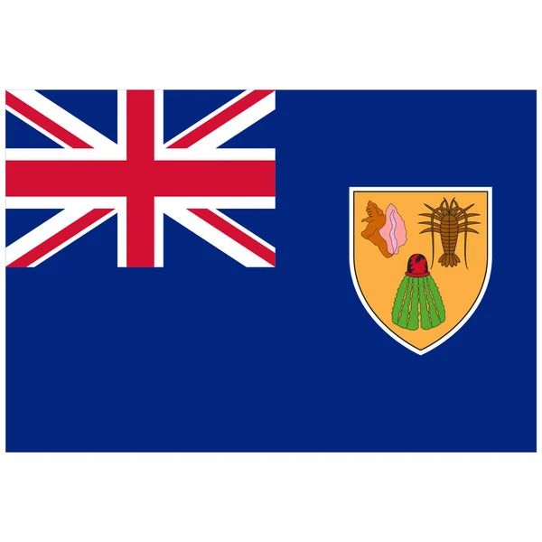 Εθνική Σημαία Των Νήσων Τερκς Και Κάικος Επίπεδη Έγχρωμη Εικόνα — Διανυσματικό Αρχείο