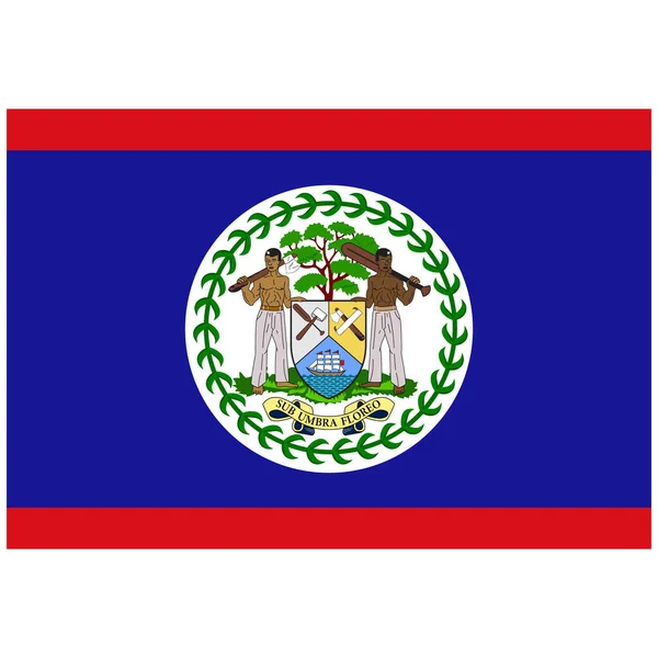 Drapeau National Belize Icône Couleur Plate — Image vectorielle