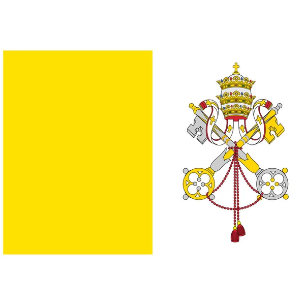 Nationalflagge Des Vatikans Heiliger Stuhl Ikone Flacher Farbe — Stockvektor