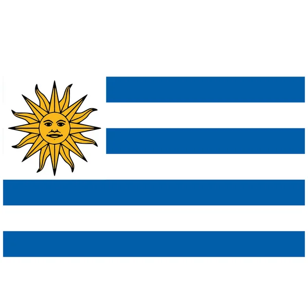 Drapeau National Uruguay Icône Couleur Plate — Image vectorielle