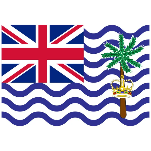 Εθνική Σημαία Της Βρετανικής Περιοχής Του Ινδικού Ωκεανού Επίπεδη Έγχρωμη — Διανυσματικό Αρχείο