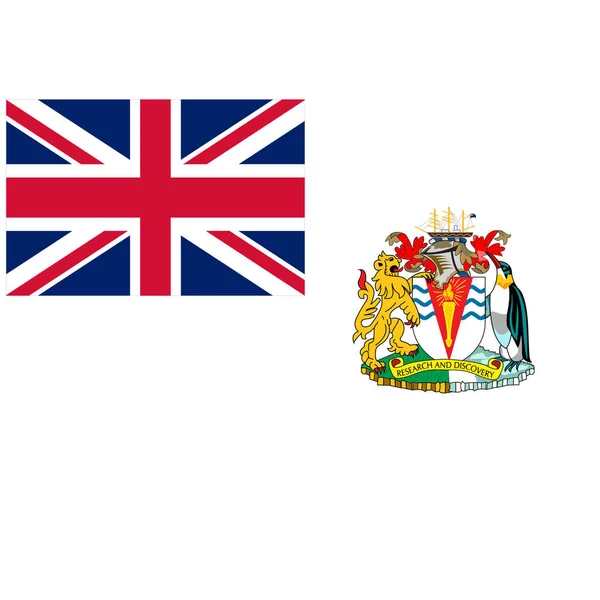 Bandeira Nacional Território Antártico Britânico Ícone Cor Plana — Vetor de Stock