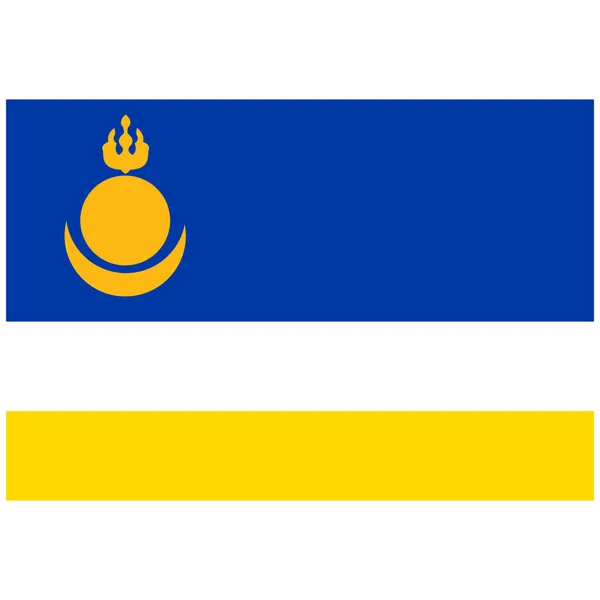National Flagga Buryatia Platt Färg Ikon — Stock vektor