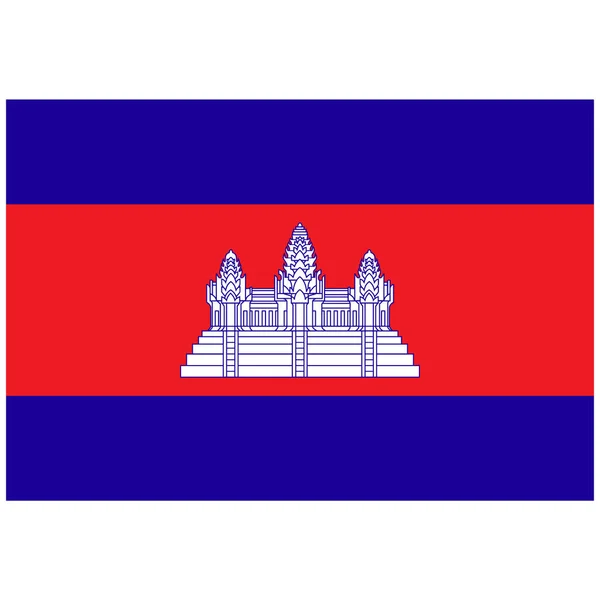 Bandiera Nazionale Cambogia Icona Colori Piatti — Vettoriale Stock