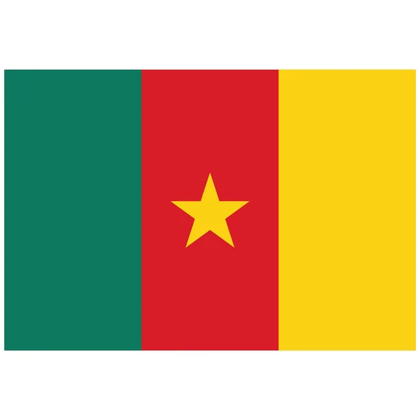 Národní Vlajka Kamerunu Barevná Ikona — Stockový vektor