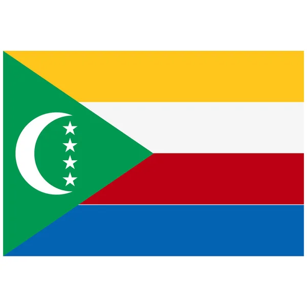 Bandeira Nacional Comores Ícone Cor Plana —  Vetores de Stock