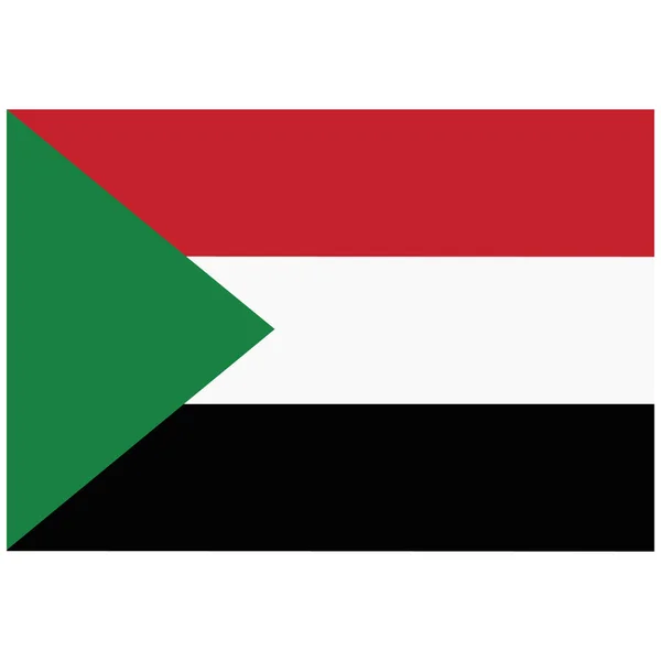Bandiera Nazionale Del Sudan Icona Colori Piatti — Vettoriale Stock