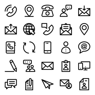 Bizimle iletişime geçmek için özet simgeleri.