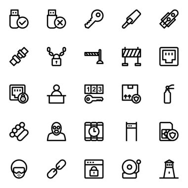 Suç ve güvenlik için özet simgeleri.