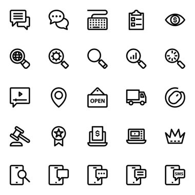 Dijital pazarlama için özet simgeleri.