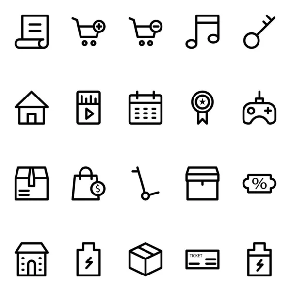 Esquema Iconos Para Comercio Electrónico — Vector de stock