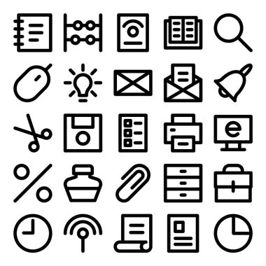 Eğitim için kalın satır simgeleri.