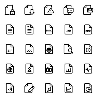 Dosya ve dizin için özet simgeleri.