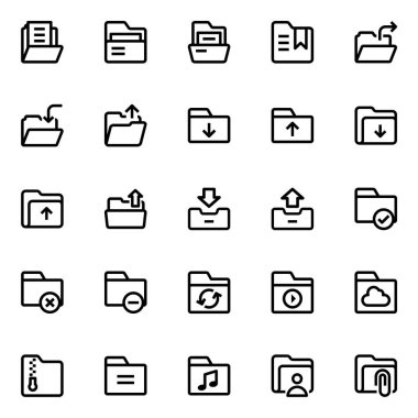 Dosya ve dizin için özet simgeleri.