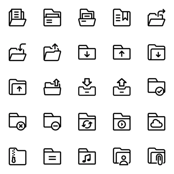 Overzicht Pictogrammen Voor Bestand Map — Stockvector