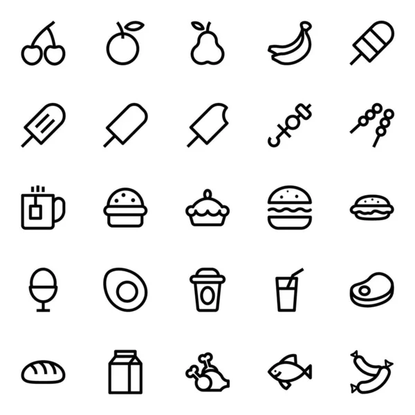 Outline Icons Food — Stock Vector