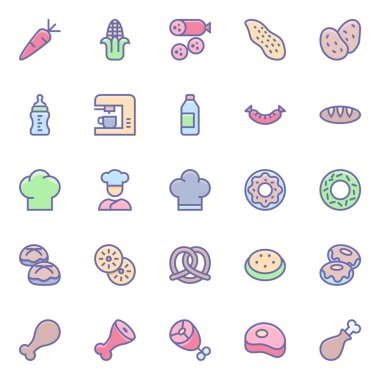 Yiyecek için renk özeti simgeleri dolduruldu.