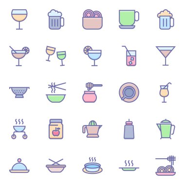 Yiyecek için renk özeti simgeleri dolduruldu.