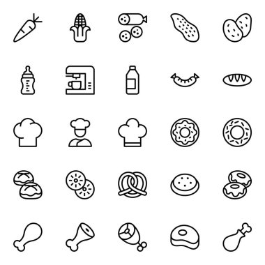 Yiyecek için özet simgeleri.