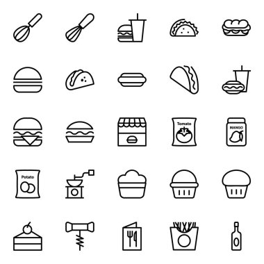 Yiyecek için özet simgeleri.