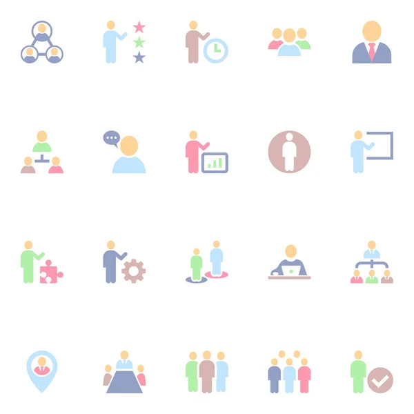 Iconos Color Plano Para Recursos Humanos — Vector de stock