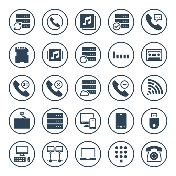 stock vector Circle glyph icons for devices.