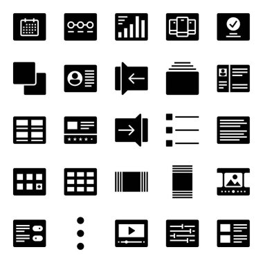 Düzen için simge simgeleri.