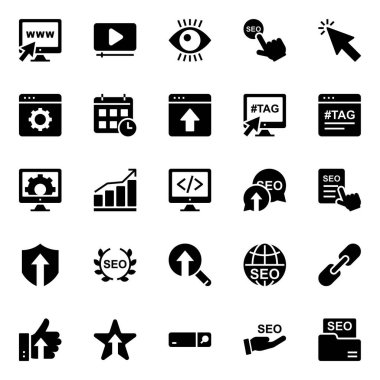 Seo ve Web için simge simgeleri.