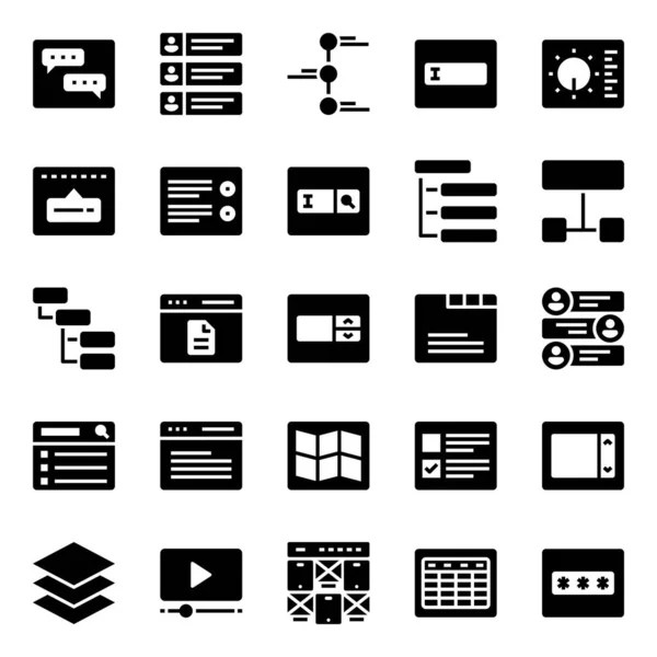 Glyph Icons Layout — Stock Vector