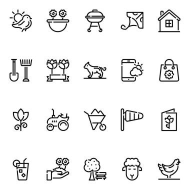 Bahar için özet simgeleri.