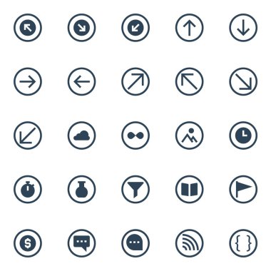 ui ux için çember simgeleri.
