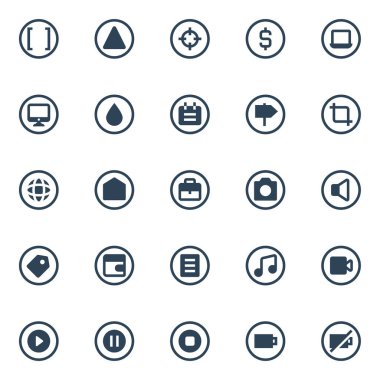 ui ux için çember simgeleri.