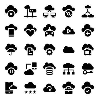 Bulut hesaplaması için simge simgeleri.