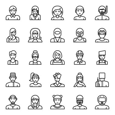 Meslekler için özet simgeleri.