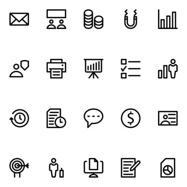 Outline icons for project management. clipart