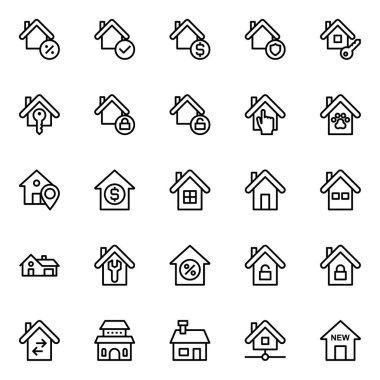 Emlak için taslak simgeleri.