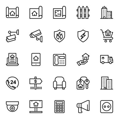 Emlak için taslak simgeleri.