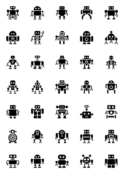 Iconos Glifos Para Robot — Archivo Imágenes Vectoriales