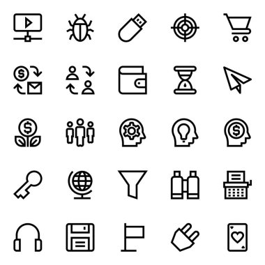 Seo ve pazarlama için özet simgeleri.