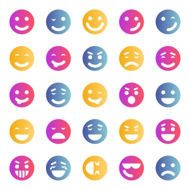 Gülen yüz için renk simgeleri.