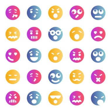 Gülen yüz için renk simgeleri.