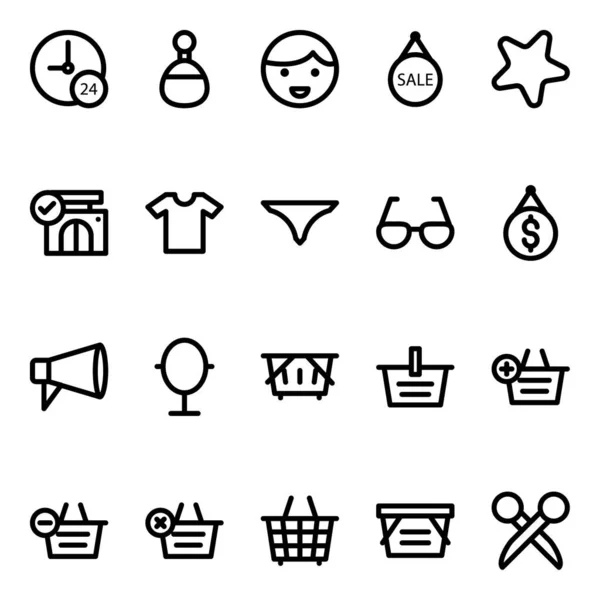 Outline Icons Shopping Ecommerce — Stock Vector