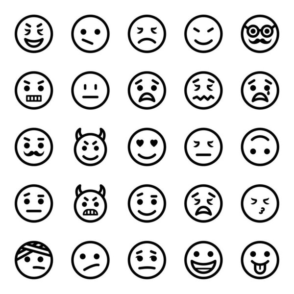 Иконки контура для смайлика.