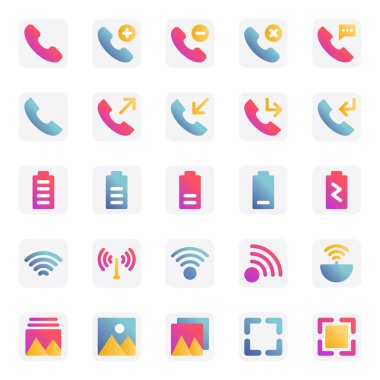 Evrensel ağ & mobil için renk simgeleri.