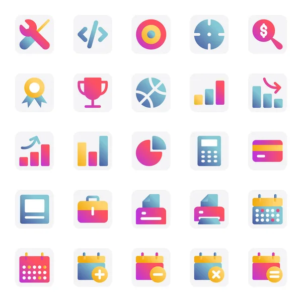 Gradient Color Icons Universal Web Mobile — Stock Vector